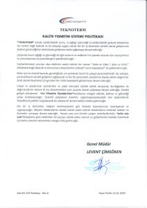 KaliteYönetimSistemiPolitikasi